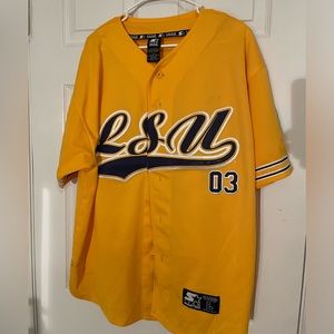 LSU Tigers Baseball Starter Men's 03 Baseball Jersey Yellow Adult